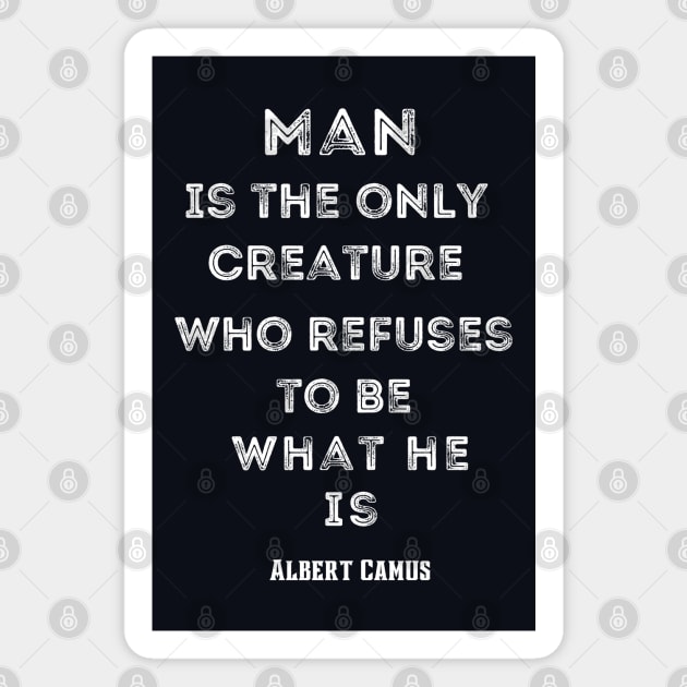 Albert Camus TEXT, 2nd Version Magnet by artbleed